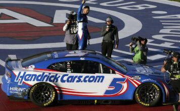 Larson holds Dillon, Suarez for NASCAR win at Fontana Larson holds Dillon, Suarez for NASCAR win at Fontana