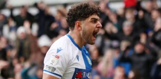 Reda Khadra celebrates scoring for Blackburn against Queens Park Rangers