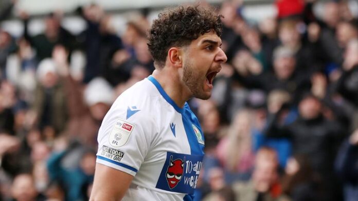 Reda Khadra celebrates scoring for Blackburn against Queens Park Rangers
