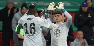 Kepa Arrizabalaga comes on prior to the penalty shootout