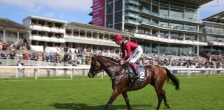Mishriff and David Egan in the Juddmonte International Stakes at York