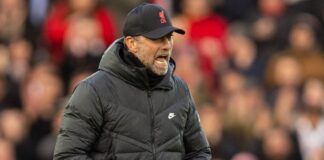 LIVERPOOL, ENGLAND - Sunday, January 16, 2023: Liverpool's manager Jurgen Klopp celebrates after the FA Premier League match between Liverpool FC and Brentford FC at Anfield. Liverpool won 3-0. (Pic by David Rawcliffe/Propaganda)