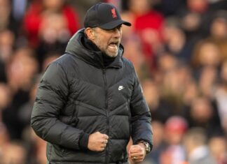 Klopp reveals the cup objective earlier than the League Cup remaining LIVERPOOL, ENGLAND - Sunday, January 16, 2023: Liverpool's manager Jurgen Klopp celebrates after the FA Premier League match between Liverpool FC and Brentford FC at Anfield. Liverpool won 3-0. (Pic by David Rawcliffe/Propaganda)