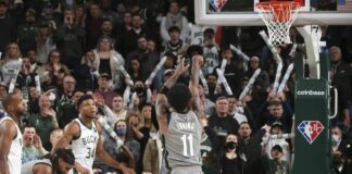 Kyrie Irving, 38, season high, leads Nets to big win over Bucks in Milwaukee, 126-123

