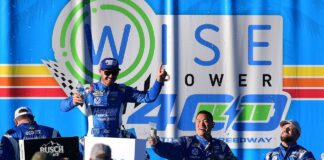 Larson wins the 'crazy' race at Fontana in a court final


