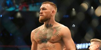 LAS VEGAS, NV - JULY 10: Conor McGregor prepares to fight Dustin Poirier in their lightweight bout during UFC 264 at T-Mobile Arena on July 10, 2023, in Las Vegas, Nevada, United States. (Photo by Louis Grasse/PxImages/Icon Sportswire) (Icon Sportswire via AP Images)