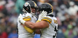 The case of the Pittsburgh Steelers outside the Linebacker stand

