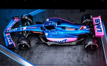 Alpine reveal new blue and pink car!