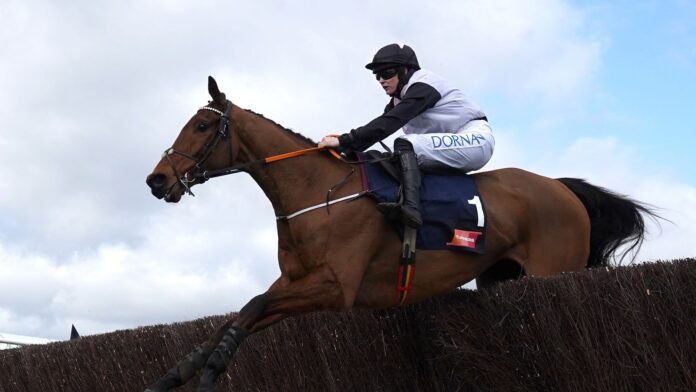 Bob Olinger and Rachael Blackmore in the Turners Novices&#39; Chase