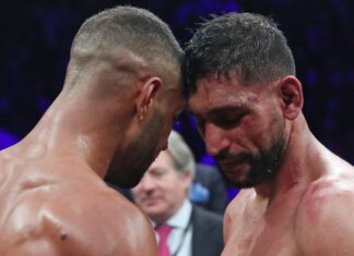 Brooke Ali Khan Rematch: Does Anybody Need It? AMIR KHAN v KELL BROOK 19-2-2022.AO ARENA, MANCHESTER.PIC LAWRENCE LUSTIG.AMIR KHAN v KELL BROOK