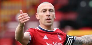Scott Brown captained Aberdeen as he faced his former club Celtic for the first time