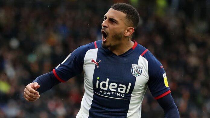 West Bromwich Albion's Karlan Grant celebrates after scoring a goal to make it 0-2