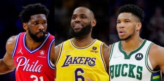 Joel Embiid, LeBron James and Giannis Antetokounmpo