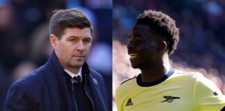Gerrard: Saka must study to be harder Steven Gerrard and Bukayo Saka