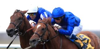 Global Storm battles with Zabeel Champion at Newmarket