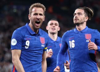 Kane, Shaw seal England’s comeback in opposition to the Swiss Harry Kane celebrates after giving England the lead from the penalty spot