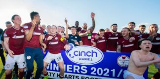 Kelty Hearts celebrate clinching the League Two title