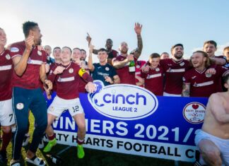 Keelty Hearts topped League 2 Kelty Hearts celebrate clinching the League Two title