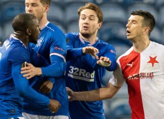 Kudila Slavia won’t be prosecuted for alleged racism SNS - Rangers' Glen Kamara takes exception to something said by Slavia Prague's Ondre Kudela during the Europa League Round of 16 2nd Leg match at Ibrox