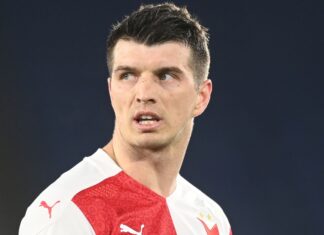 Kudila drops attraction towards ban on racial abuse of Camara; ‘I am so sorry’ Ondrej Kudela of Slavia Prague looks on during the UEFA Europa League Round of 32 match between Leicester City and Slavia Praha at The King Power Stadium on February 25, 2023 in Leicester, England. Sporting stadiums around the UK remain under strict restrictions due to the Coronavirus Pandemic as Government social distancing laws prohibit fans inside venues resulting in games being played behind closed doors. (Photo by Michael Regan/Getty Images)