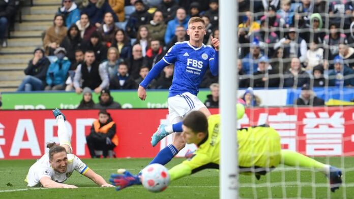 Leicester-beat-the-improved-Leeds-team-in-Marchs-first-match.jpg Harvey Barnes scores for Leicester City