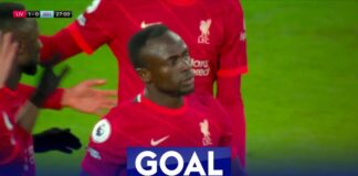 Mane scores for Liverpool against West Ham