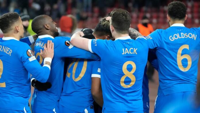 McGregor-inspires-Rangers-to-reach-EL-quarter-finals.jpg Rangers players celebrate Ryan Kent's goal at Red Star Belgrade