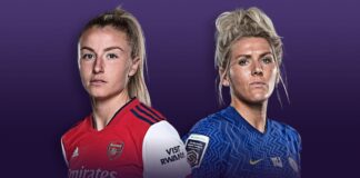 Arsenal's Leah Williamson (left) and Chelsea's Millie Bright