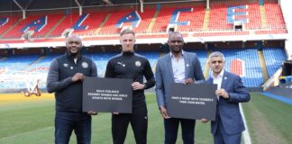 Mayor of London Sadiq Khan lunched the campaign with Crystal Palace manager Patrick Vieira, Brentford coach Marcus Gayle and Bromley captain Marcus Gayle at Selhurst Park .