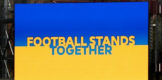 Football Stands Together - Ukraine support sign