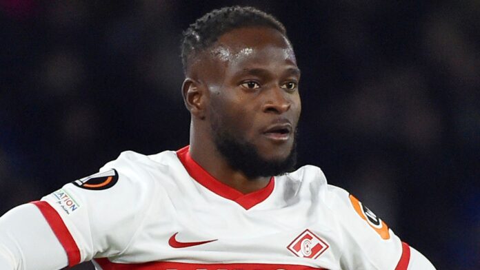 PL-hinders-Burnleys-attempt-to-bring-Moses-back-from-Russia.jpg Spartak's Victor Moses during the Europa League Group C soccer match between Leicester City and Spartak Moscow at the King Power Stadium in Leicester, England, Thursday, Nov. 4, 2023. (AP Photo/Rui Vieira)..