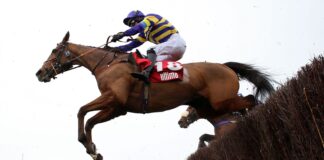 Corach Rambler ridden by Derek Fox on their way to winning the Ultima Handicap Chase 