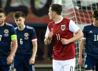 Scotland quit a two-goal lead in Austria VIENNA, AUSTRIA - MARCH 29: John McGinn tied Scotland after Austria during an international friendly match between Austria and Scotland at Ernst Happel Stadium, on March 29, 2023, in Vienna, Austria. (Photo by Craig Williamson/SNS Group)