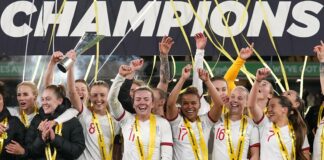 England are winners of the Arnold Clark Cup after two late goals saw them beat Germany 3-1