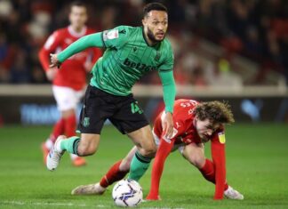 Stoke hit late to disclaim Barnsley a valuable win Lewis Becker Stoke City runs with the ball