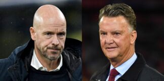 Ajax manager Erik ten Hag and Netherlands head coach Louis van Gaal