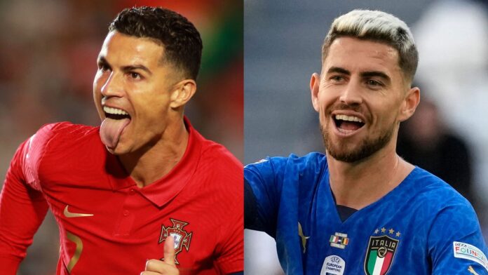 World-Cup-play-offs-Portugal-and-Italy-face-a-crucial-semi-final.jpg Cristiano Ronaldo and Jorginho