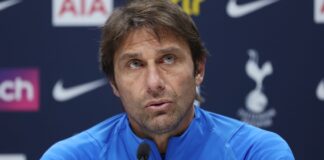 ENFIELD, ENGLAND - FEBRUARY 11: Antonio Conte, head coach of Tottenham Hotspur during the Tottenham Hotspur press conference at Tottenham Hotspur Training Centre on February 11, 2023 in Enfield, England. (Photo by Tottenham Hotspur FC/Tottenham Hotspur FC via Getty Images)