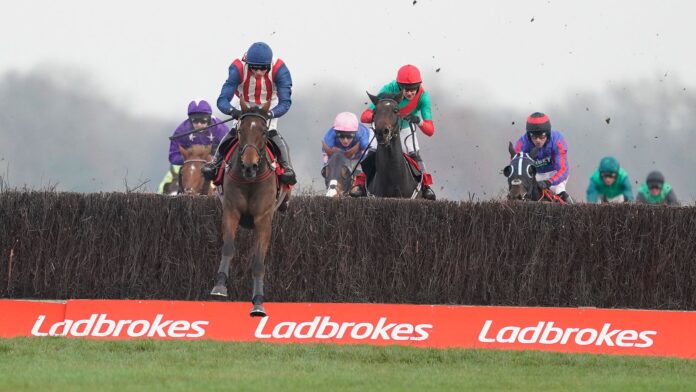 Ben Jones riding De Rasher Counter to victory at Newbury