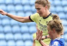 Vivianne Miedema scores her second and Arsenal's third against Bright