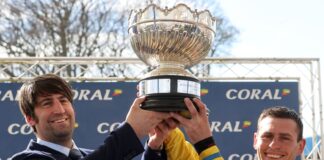 Mywings win leads Williams 1-2 at Scottish Nationwide Christian Williams and Rob James hold aloft the Scottish National trophy