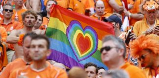 Restroom leader warns fans rainbow flags remove face

