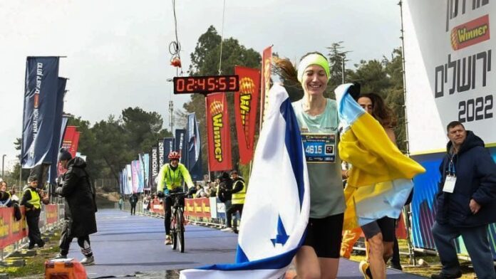 Valentina Veritska fled Ukraine and won the marathon a month later

