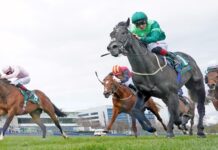 Dr Zempf ridden by Colin Keane wins the Ballylinch Stud 'Red Rocks' 2,000 Guineas Trial Stakes during the Ballyinch Stud Classic Trials Day at Leopardstown Racecourse, Dublin. Picture date: Saturday April 2, 2023.