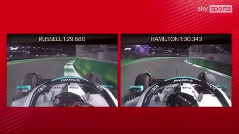 Anthony Davidson compares Lewis Hamilton's first-quarter lap with teammate George Russell, after the surprise exit of the seven-times world champion