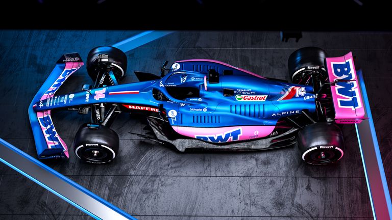 Alpine have revealed a fresh livery for the 2023 Formula 1 season, the team in blue and pink due to a new title sponsor in BWT.