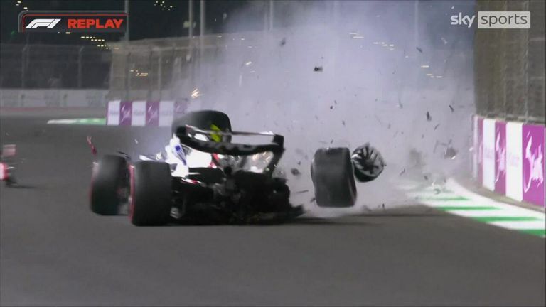 Haas driver Mick Schumacher suffered a major crash in the second quarter in Saudi Arabia.