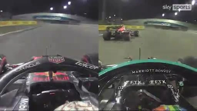 Experience the stunning finale of the Abu Dhabi Grand Prix from the cars of Max Verstappen and Lewis Hamilton and hear the team radios, including Hamilton say the race is done 