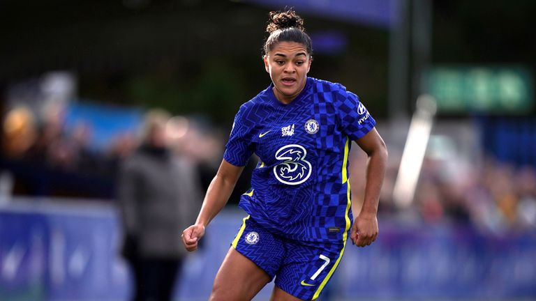 Chelsea&#39;s Jess Carter during the Barclays FA Women&#39;s Super League match at Kingsmeadow, London. Picture date: Sunday February 6, 2023.