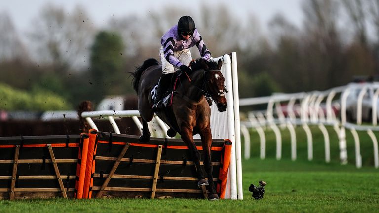 Stage star and Harry Cobden jump last time to land Challow Novices'  Mana in Newbury by Paul Nichols